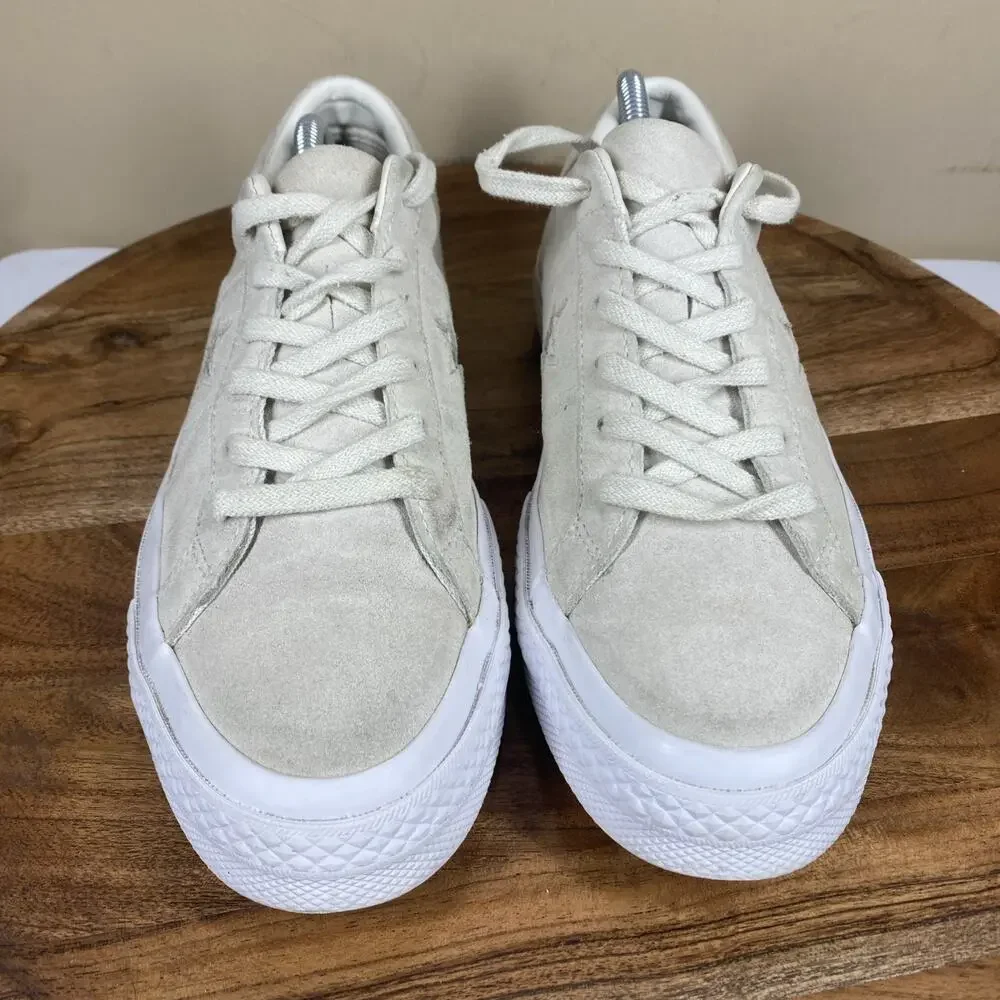 Converse One Star Suede Womens White Cream Size 7.5 Low Top Shoes